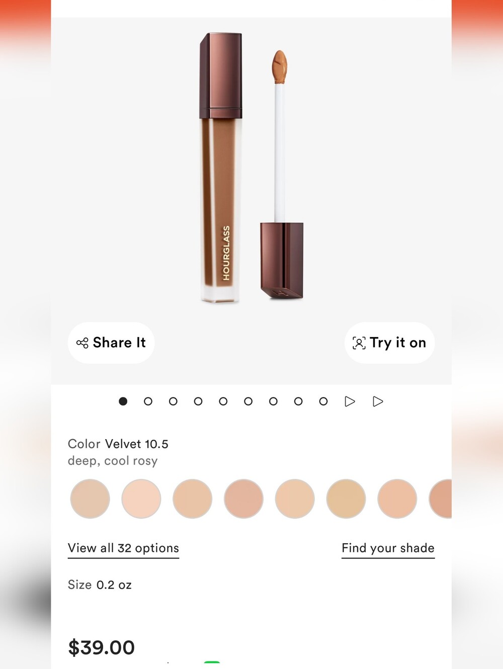 Hourglass Vanish Velvet Liquid Foundation - Velvet 10.5 (Deep Cool Rosy)